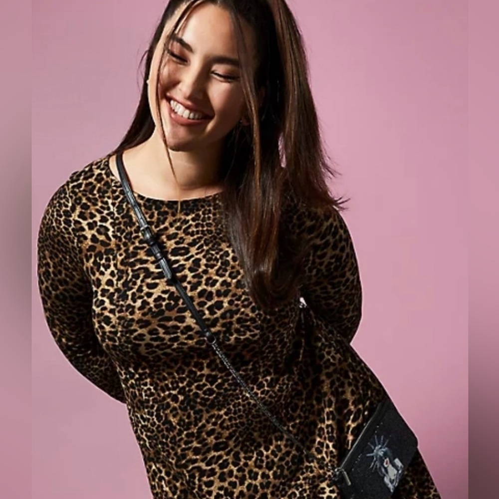 NWT Betsey Johnson x Torrid Leopard Ponte Skater Dress Size 2/2XL (18-20)